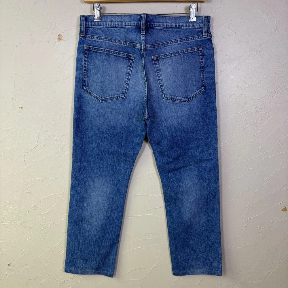 J Crew Flex Straight Leg Jeans Mens 33x30 Blue Medium Wash Denim Casual